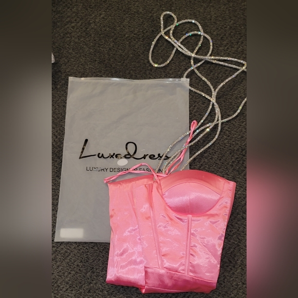 Luxedress Pink Rhinestone Rhomper - Picture 5 of 13